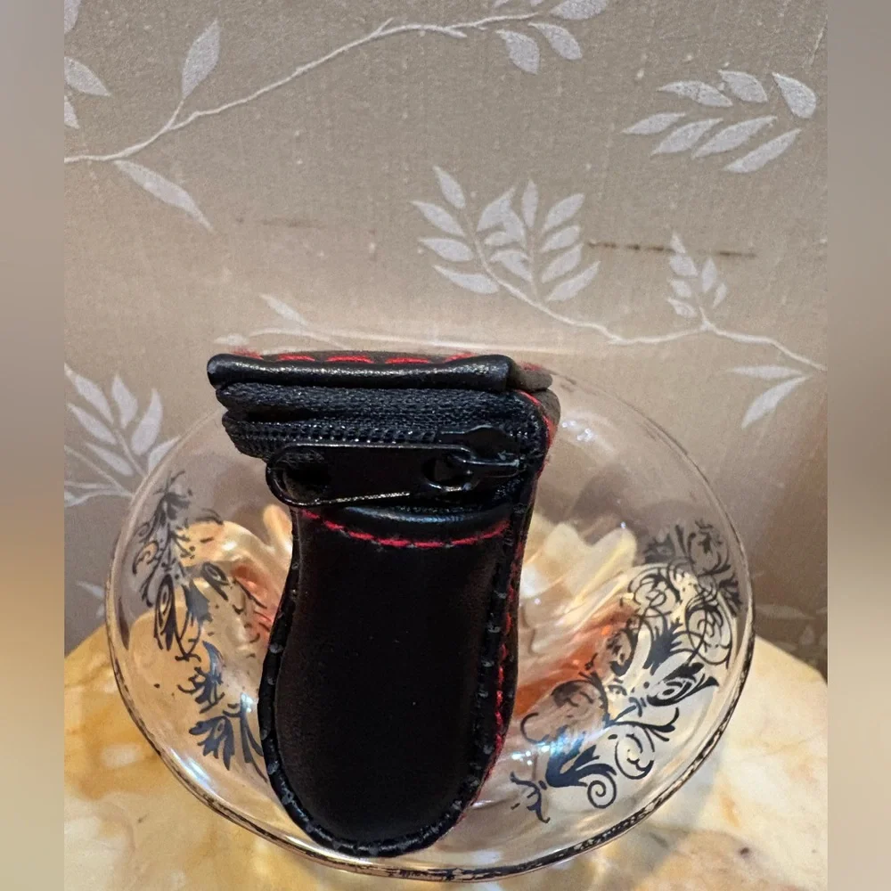 TAG Heuer Black Zippered Eye 👁️ Glass Case with Red Stitching